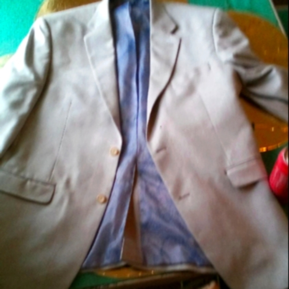 Men's Blazer/Suit Chaps by Ralph Lauren grey blue exterior light blue interior